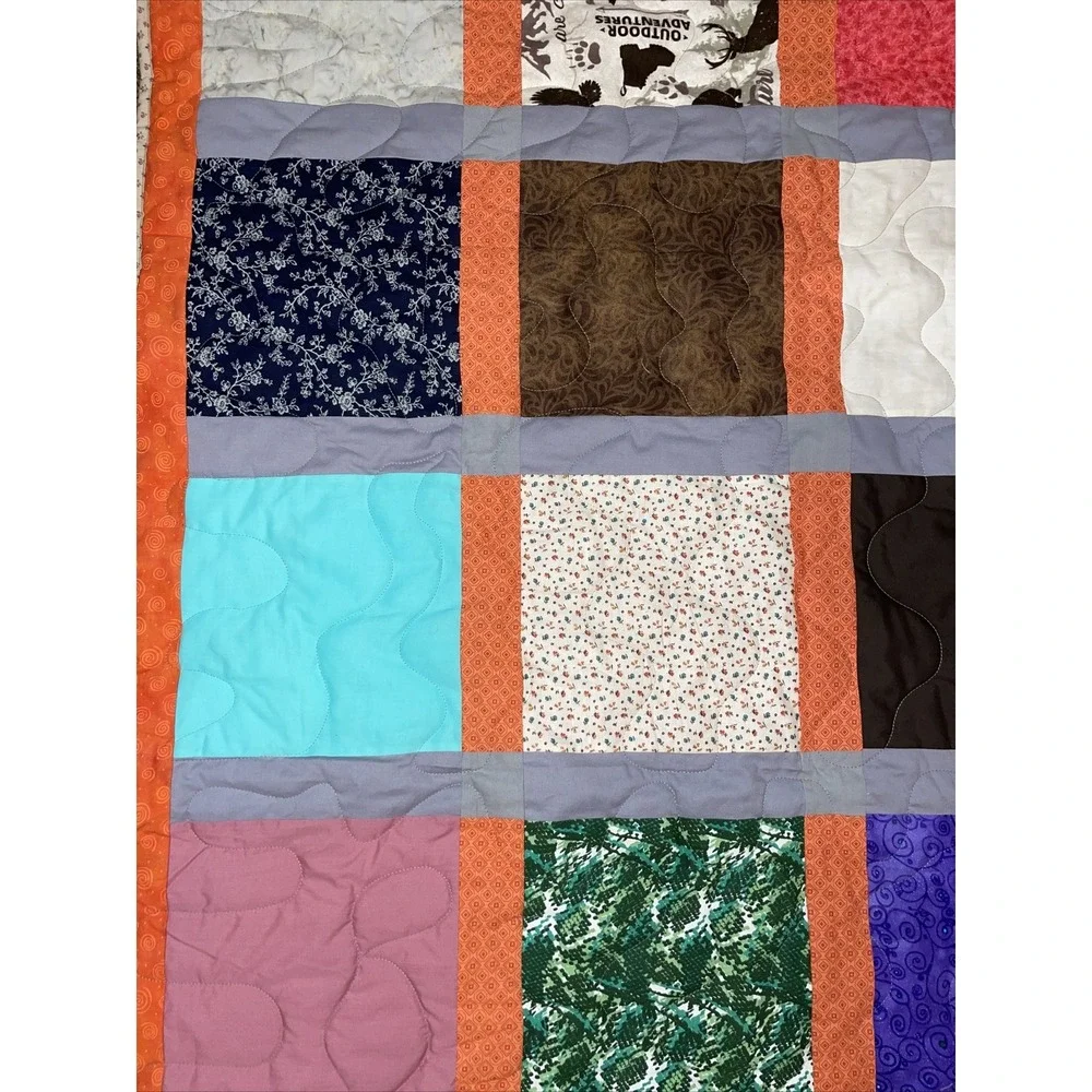 Handmade girls quilt Frozen princess Anna Elsa quilt blanket Flannel Lined 88x66